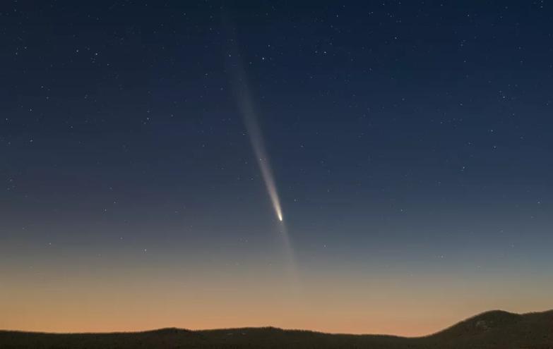 A comet in the sky.