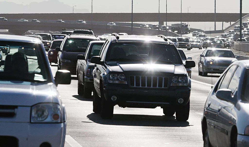 bumper to bumper traffic on a highway