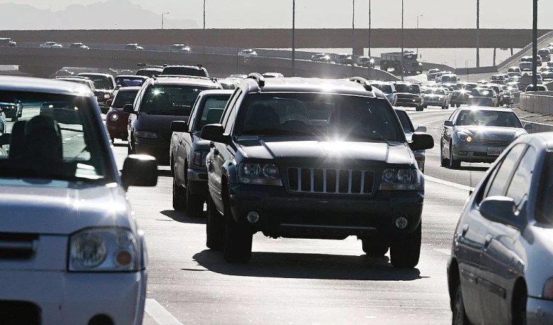 bumper to bumper traffic on a highway