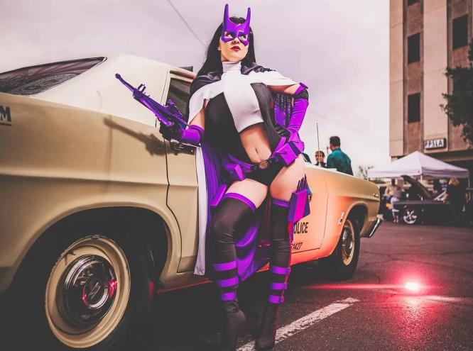 A woman in costume.