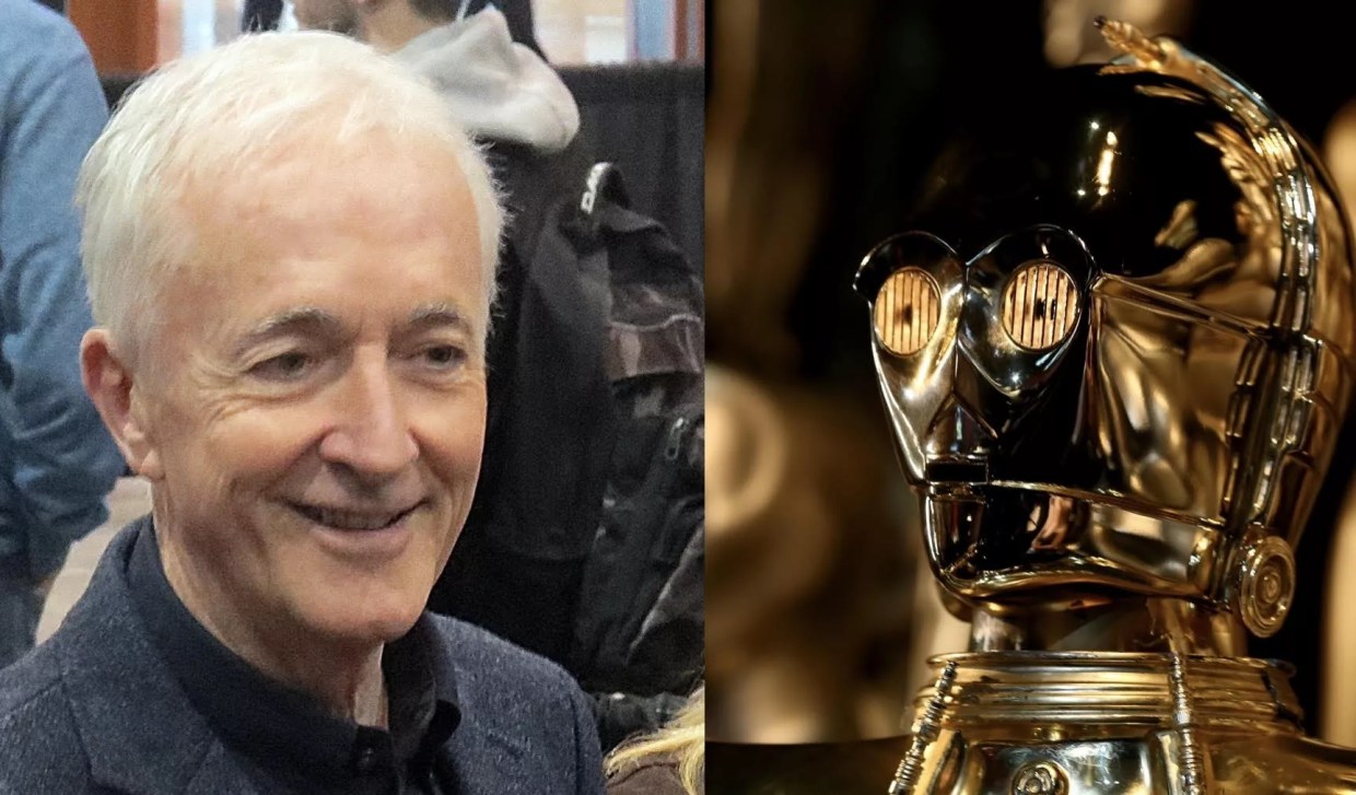 A split image of a man and a robot.