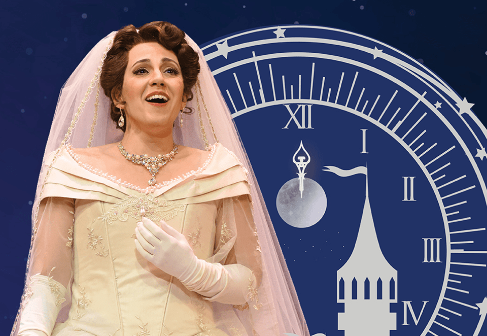 A woman singing in an opera.