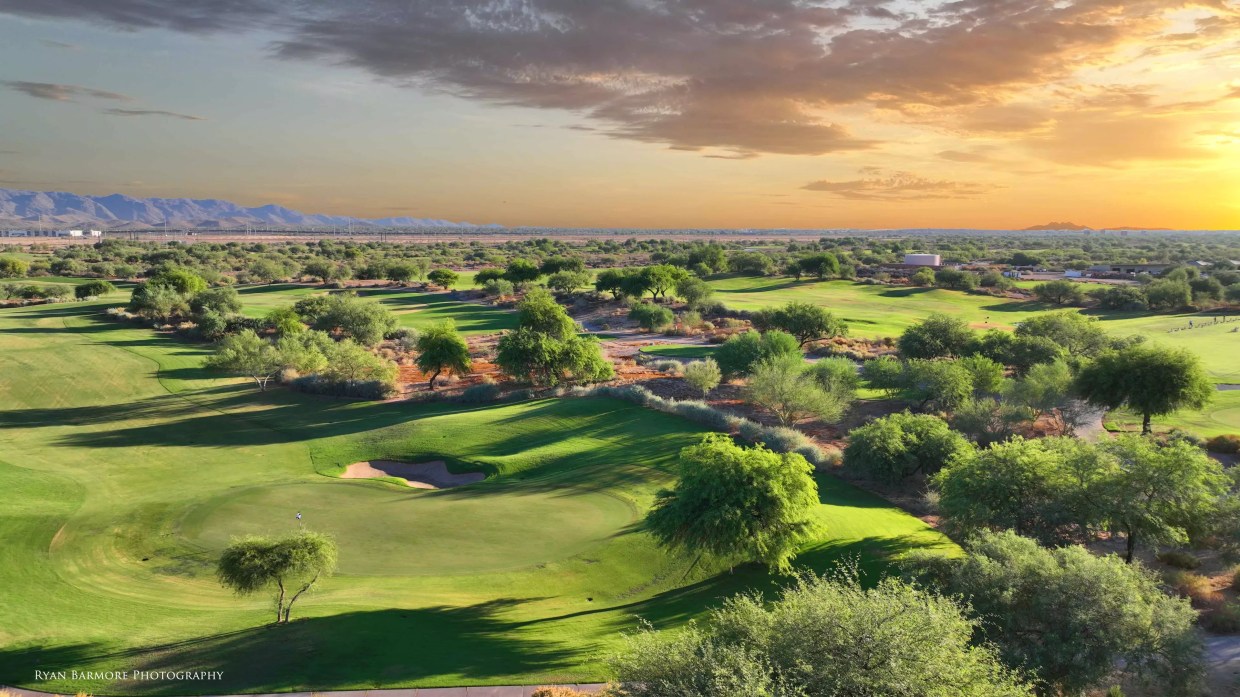 A golf course.