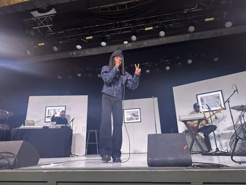 Man performs on stage