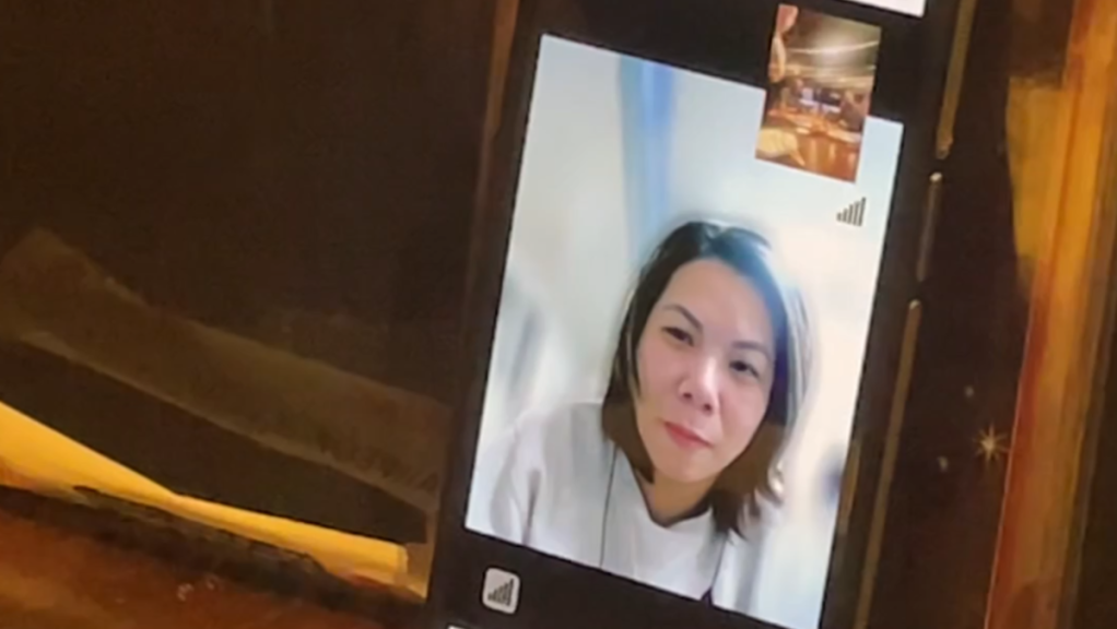 a woman on video chat on a phone