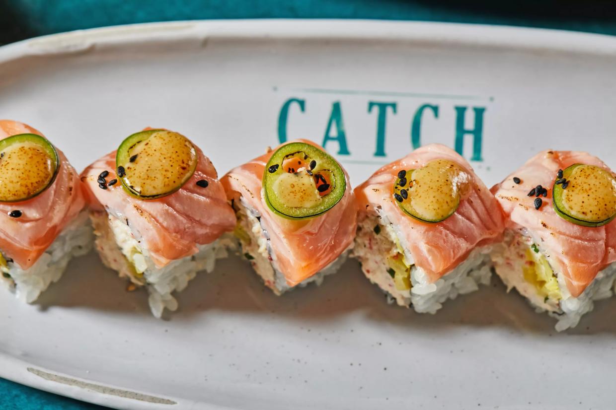 A sushi roll.